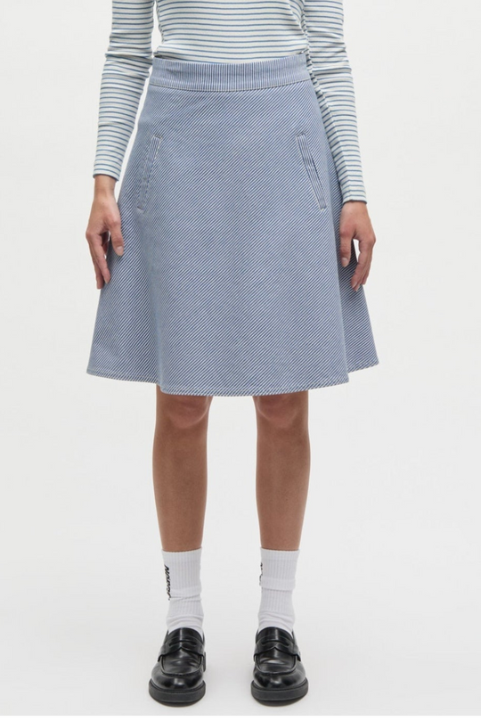 Mads Nørgaard | Nederdel | Stelly Skirt Hickory Punk, bright cobalt stripe