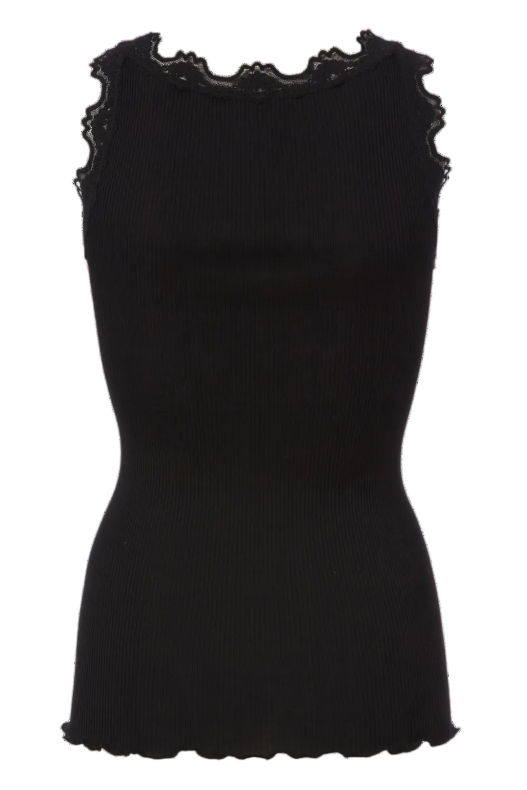 Rosemunde | Silketop | RWBabette SL U-neck Lace Top, 5405 black