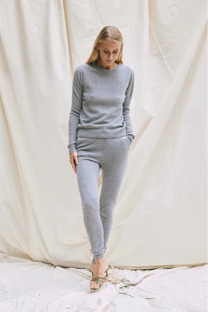 Beta Studios | Sweater | O-Neck Basic Cashmere, grey melange
