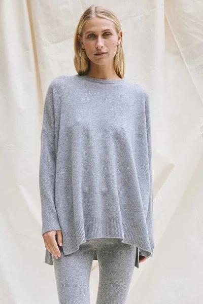 Beta Studios | Sweater | Berta Oversized O-neck Cashmere, Grey Melange