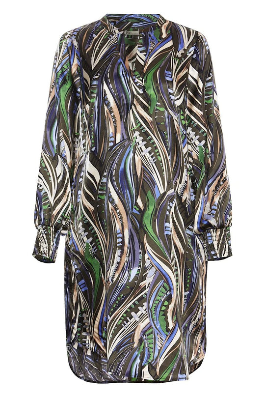 Silkekjole | PBO New Marna Dress, dark abstract