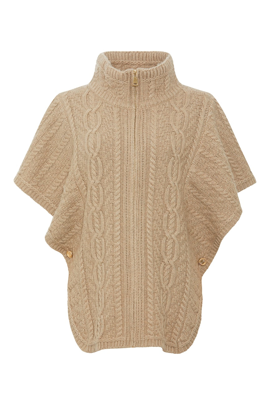 PBO | Poncho | Talina knit cape, Light sand