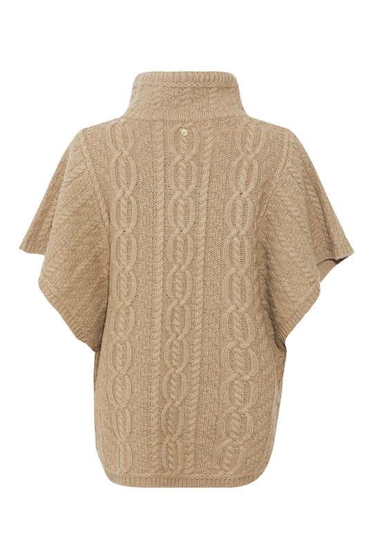 PBO | Poncho | Talina knit cape, Light sand