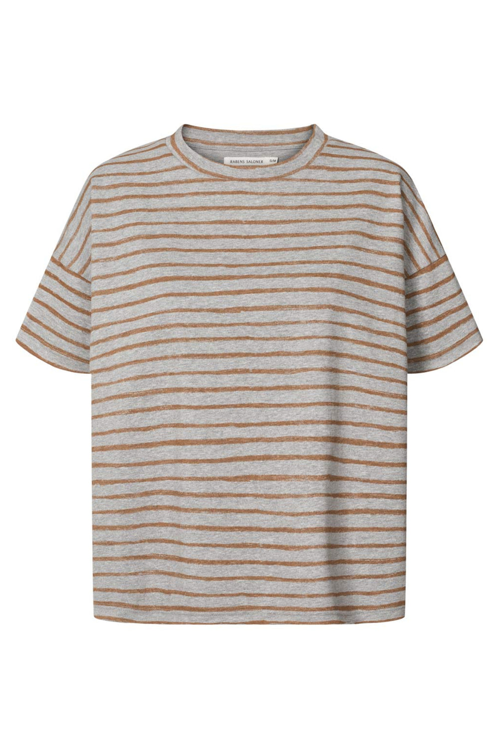 Rabens Saloner Margot Light Stretch Cropped T-shirt i grey honey – oversized cropped t-shirt med blød stretch-kvalitet.