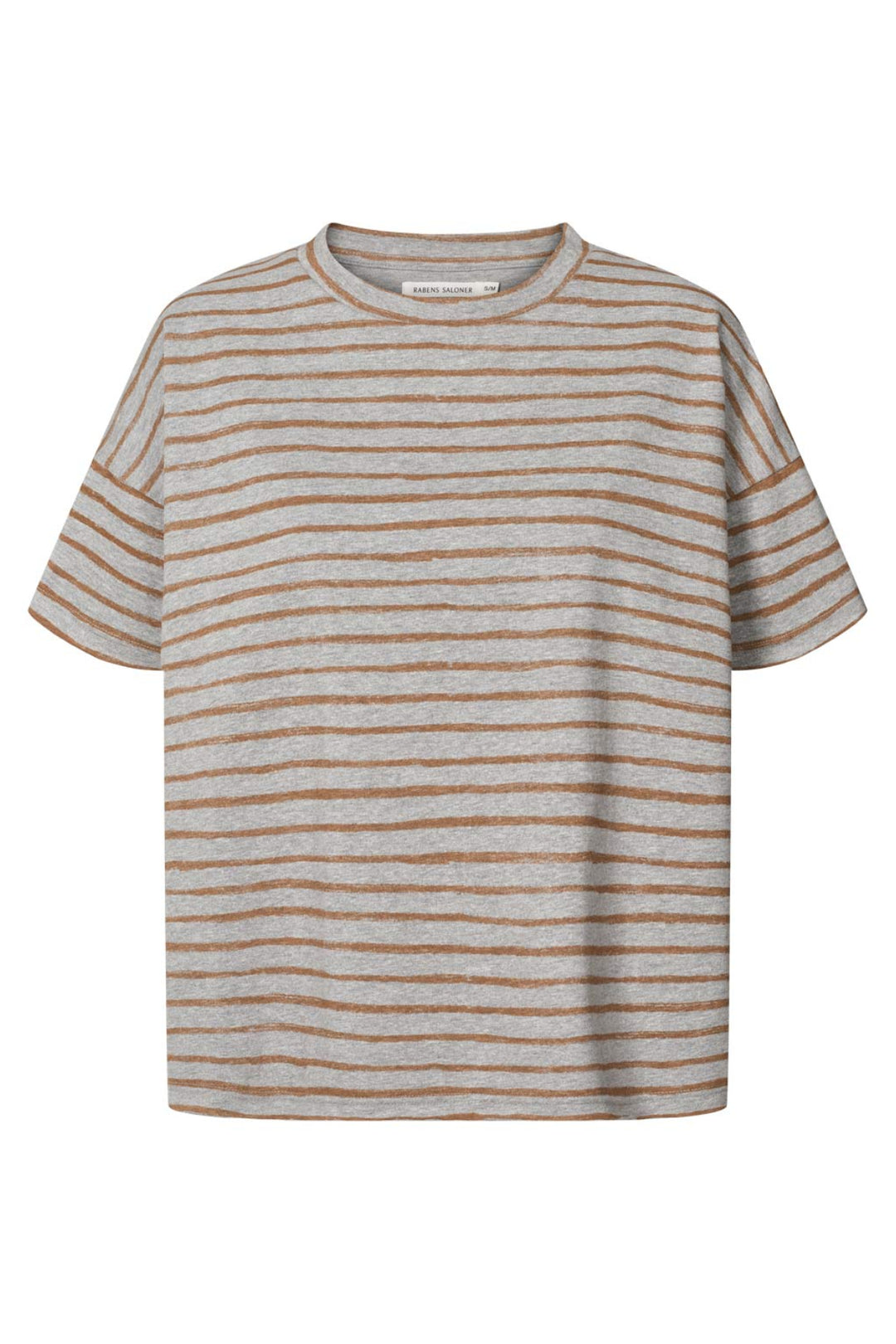 Rabens Saloner Margot Light Stretch Cropped T-shirt i grey honey – oversized cropped t-shirt med blød stretch-kvalitet.