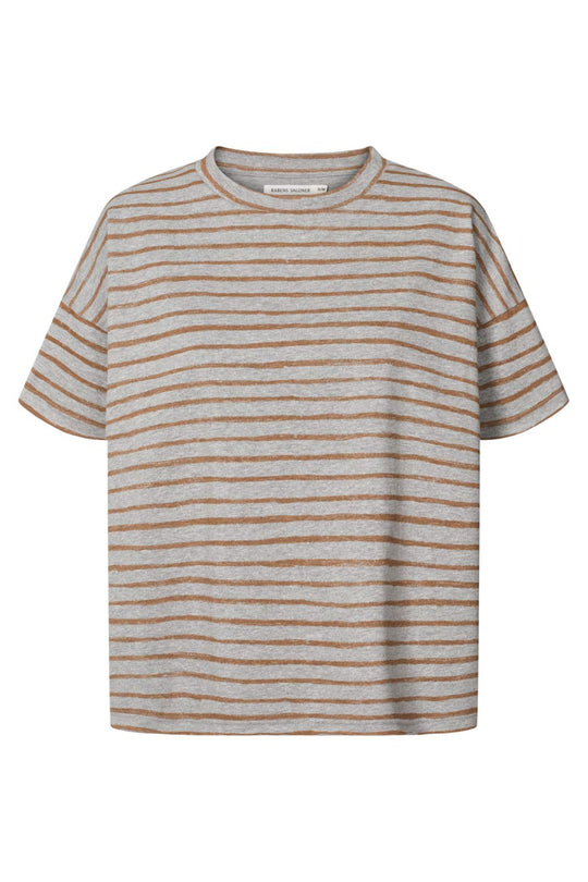 Rabens Saloner Margot Light Stretch Cropped T-shirt i grey honey – oversized cropped t-shirt med blød stretch-kvalitet.