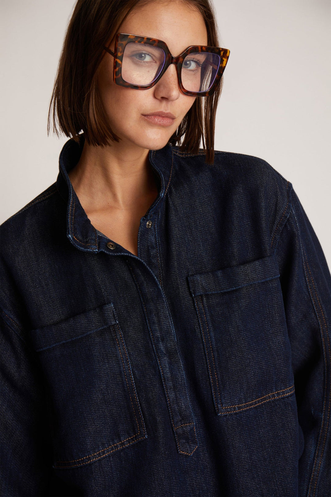 Munthe | Denim Skjorte | Tuxa  top, indigo