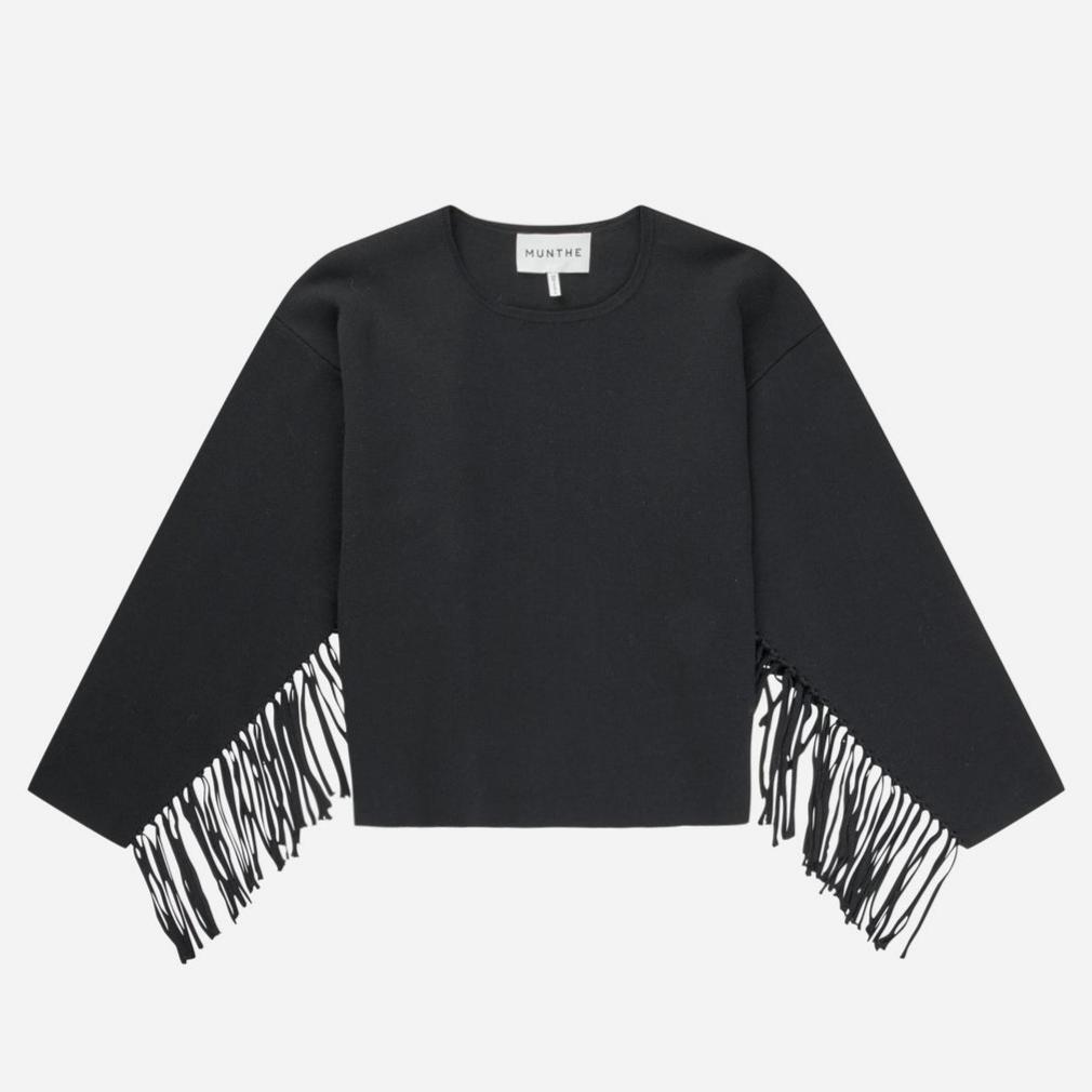 Munthe | Sweatshirt | Tagillu knit, black