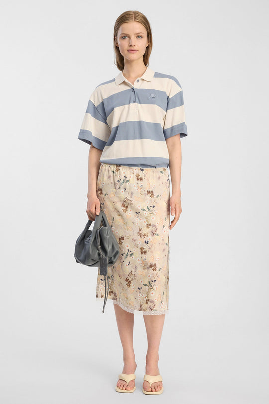 Munthe Baia Slip Skirt – Print Nature. Let nederdel med botanisk print, elastisk talje og let A-formet silhuet.
