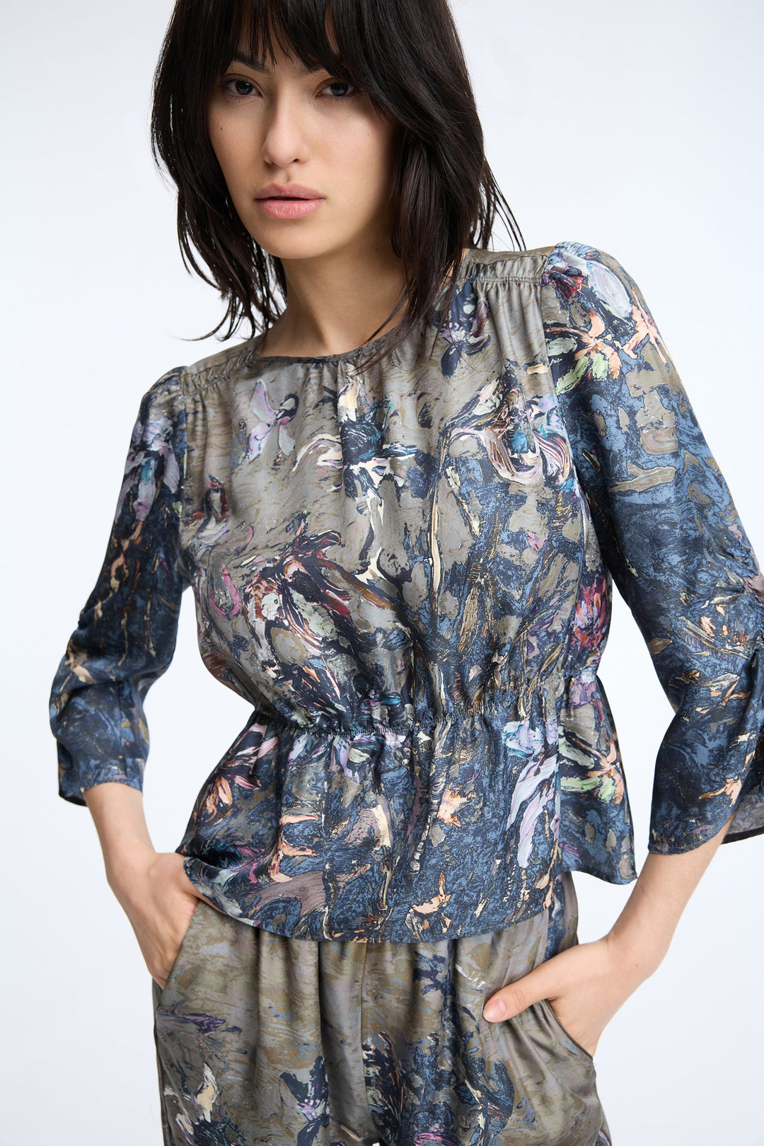 Munthe Virago bluse i print natur