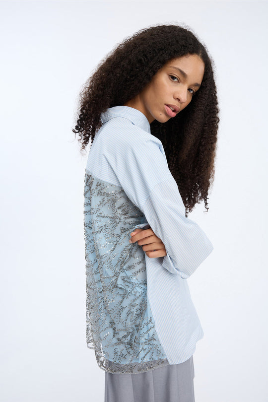 Munthe Vontario bluse i stripe blue – alternativ visning 4