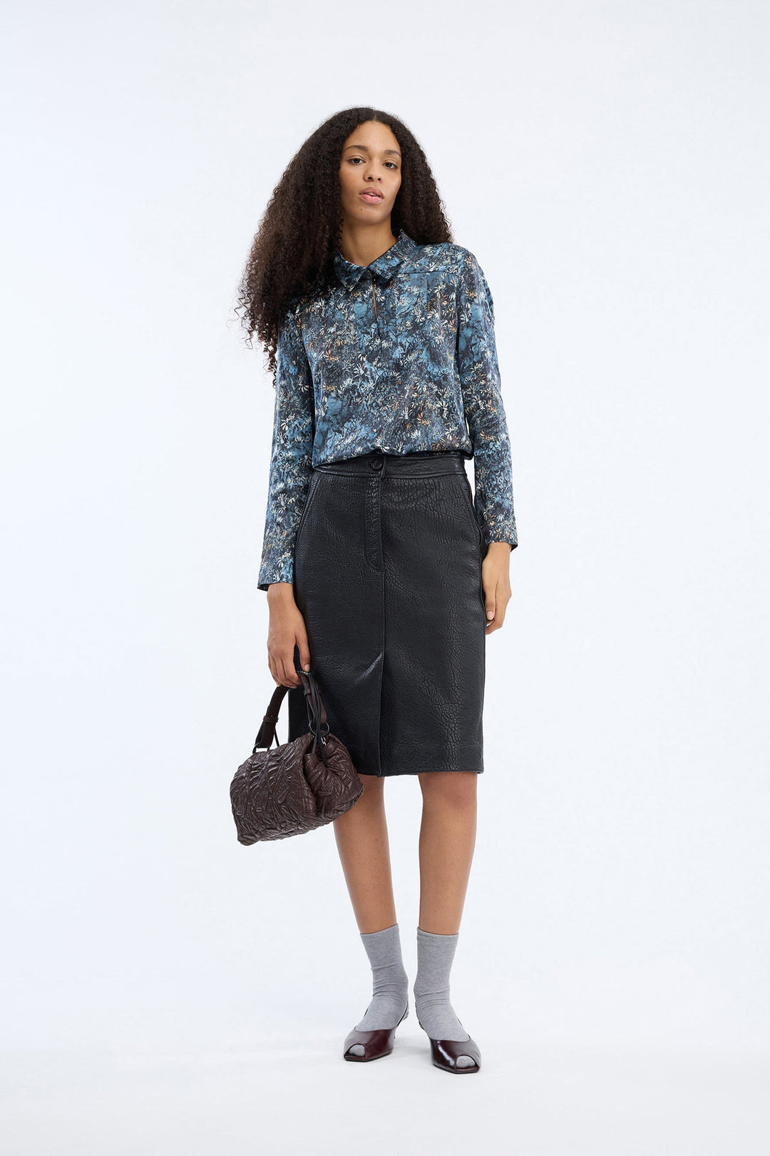 Munthe Vignette bluse i print blue