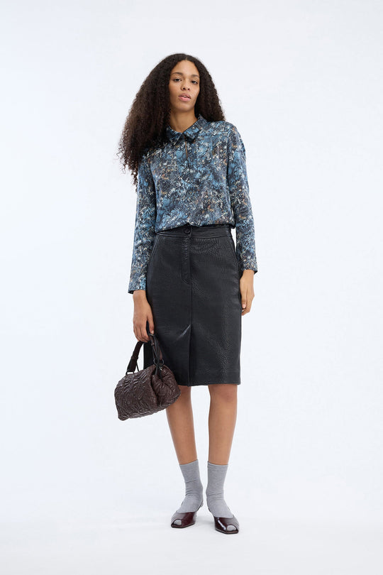 Munthe Vignette bluse i print blue