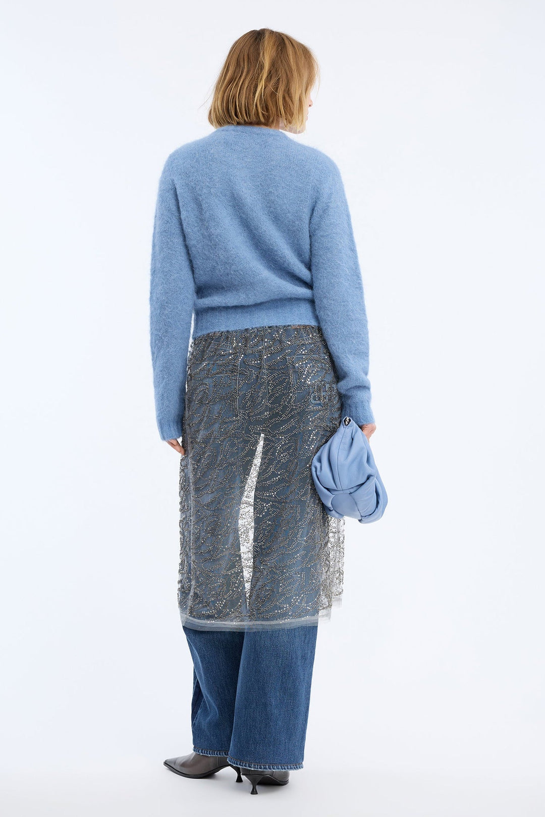 MUNTHE Vovilla cardigan i blue.