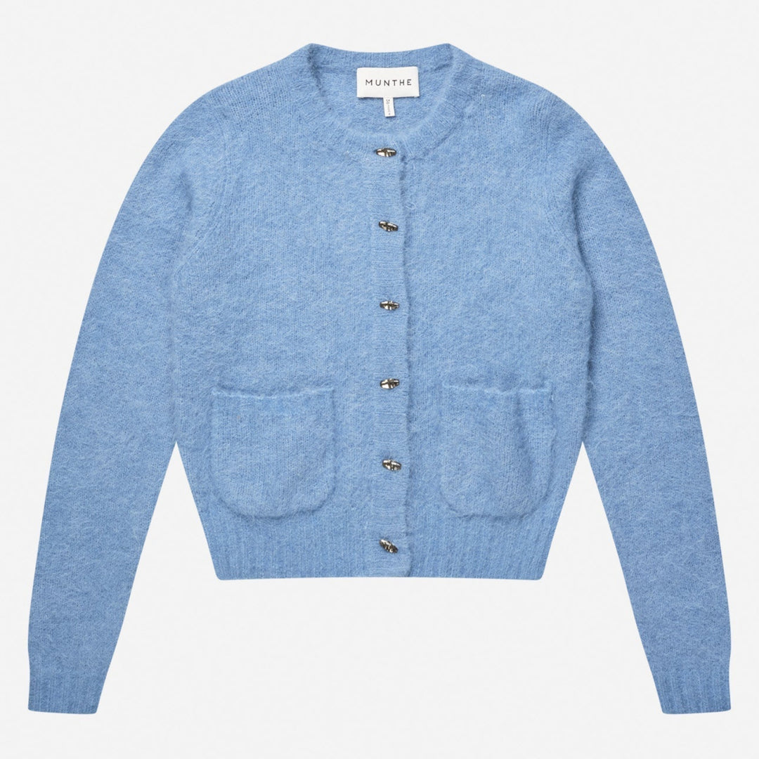 MUNTHE Vovilla cardigan i blue.