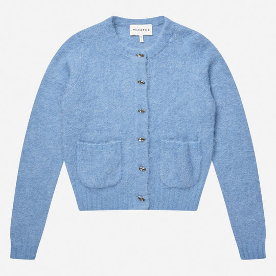 MUNTHE Vovilla cardigan i blue.