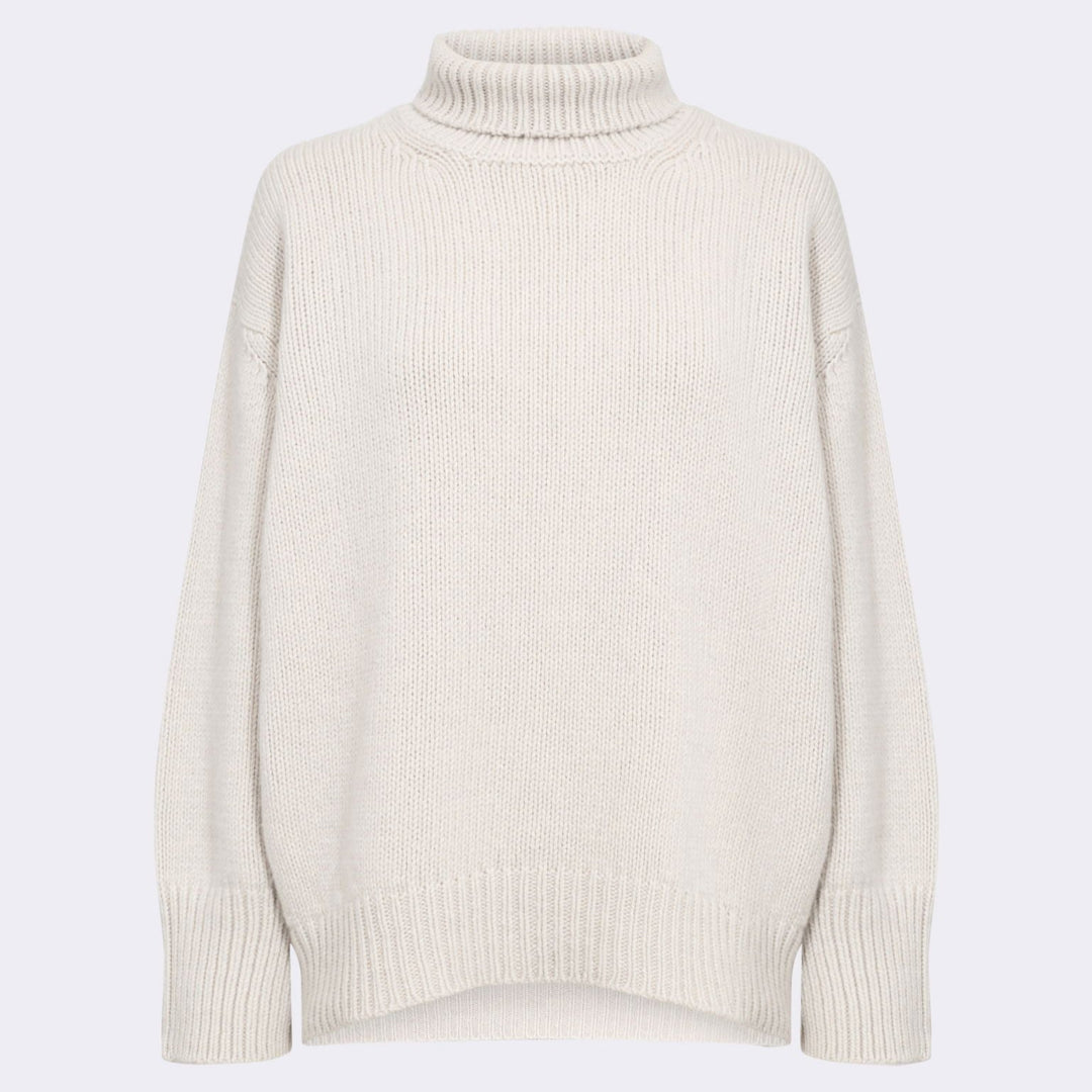 Leveté Room LR-Perle 3 Sweater med høj hals i creme - Merinould og cashmere