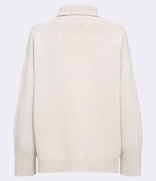 Leveté Room LR-Perle 3 Sweater med høj hals i creme - Merinould og cashmere