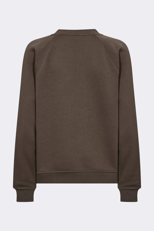 Levete Room LR-Nuka 11 sweatshirt, lavet af økologisk bomuld og genanvendt polyester, med cirkulært logo på forsiden.