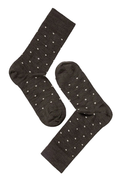 Note by Syversen | Strømper | Wool dots, brown/beige