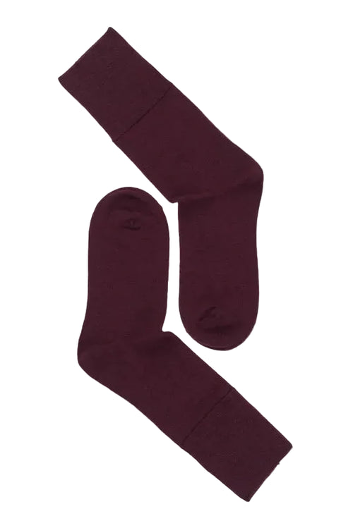 Note by Syversen | Uldstrømper | Fine wool comfort top, burgundy