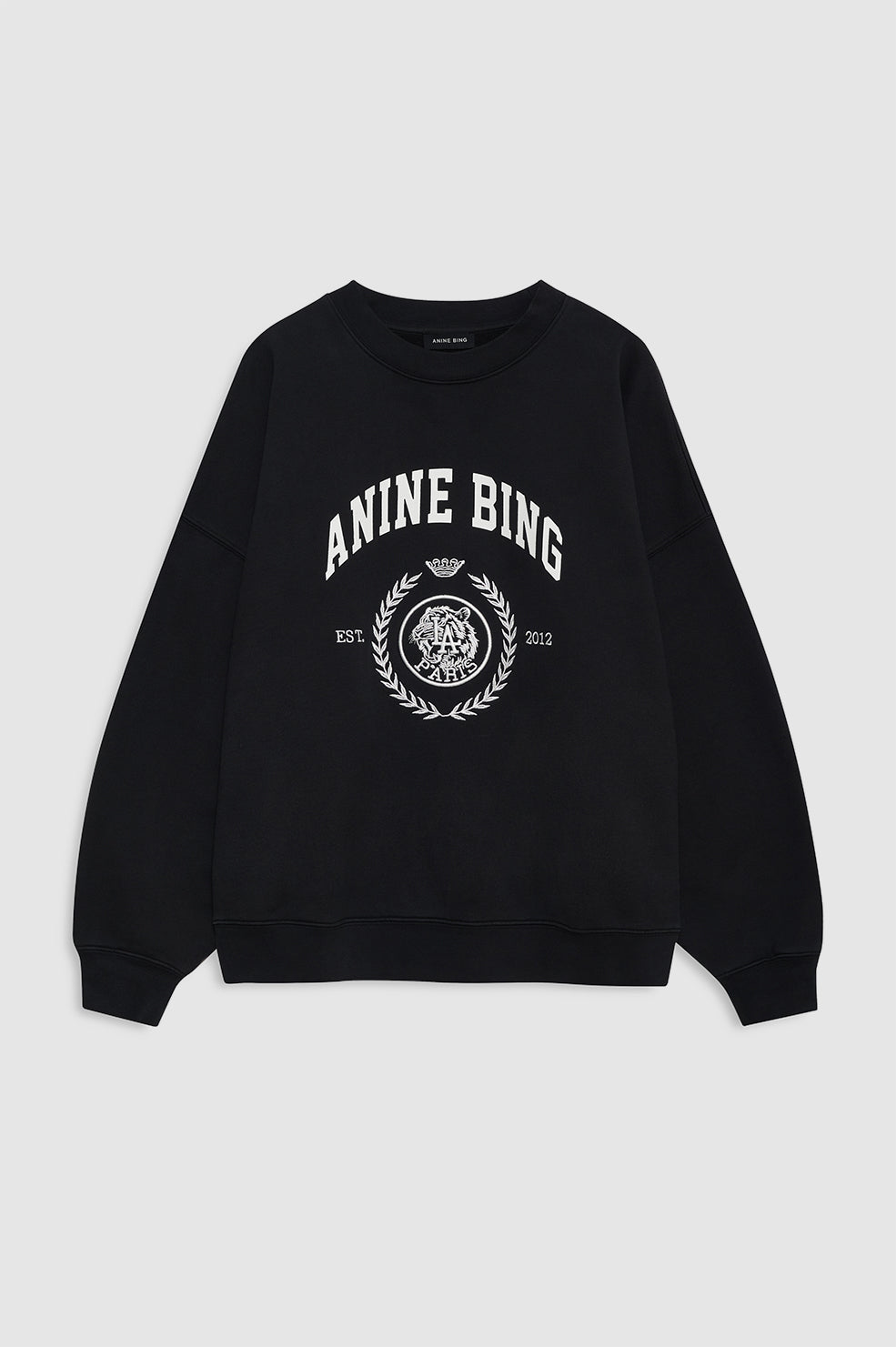 ANINE BING Miles Collegiate sweatshirt i vintage black – produktbillede forfra