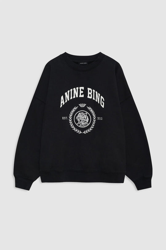 ANINE BING Miles Collegiate sweatshirt i vintage black – produktbillede forfra
