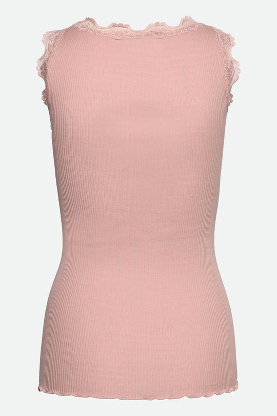 Rosemunde Babette silketop i rose smoke – bagfra