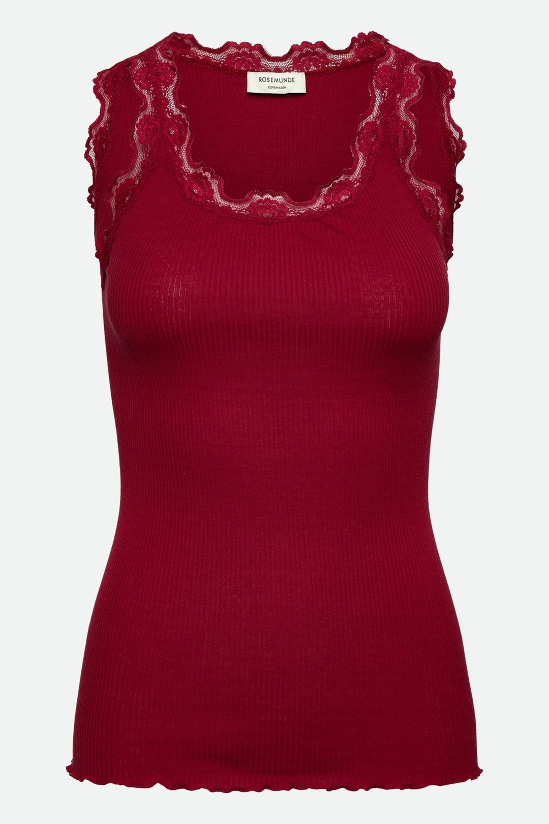 Rosemunde Babette silketop i karanda red – front