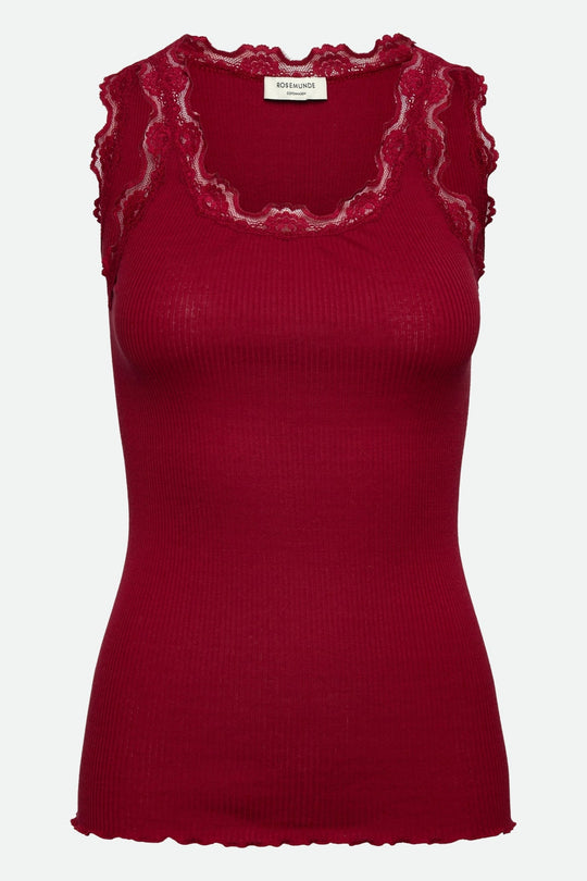 Rosemunde Babette silketop i karanda red – front