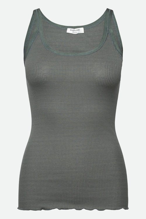 Rosemunde | Silketop | RWBelle Silk U-neck Strap Elastic Top, 5182 balsam green