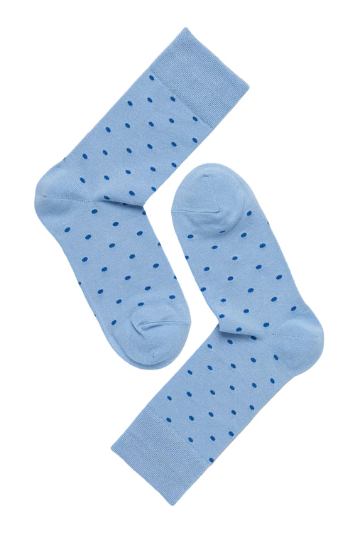 Note by Syversen | Strømper | Bamboo Dots, light blue/blue