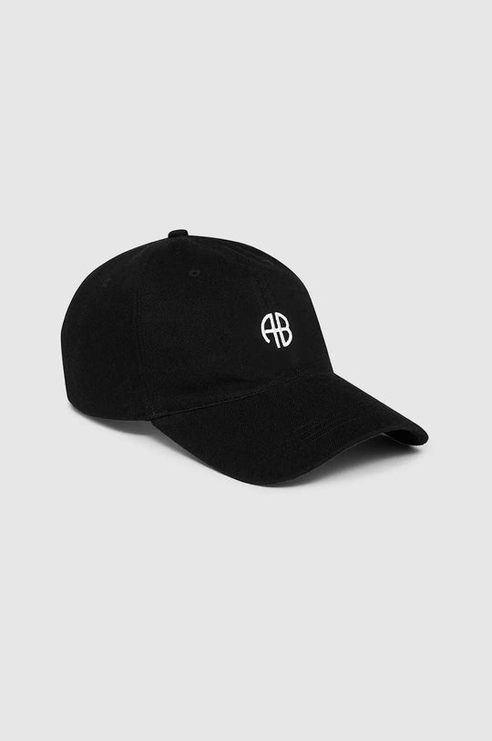 Anine Bing Jeremy Baseball Cap AB i black denim – kasket i 100 % bomuld med broderet logo og justerbar rem.
