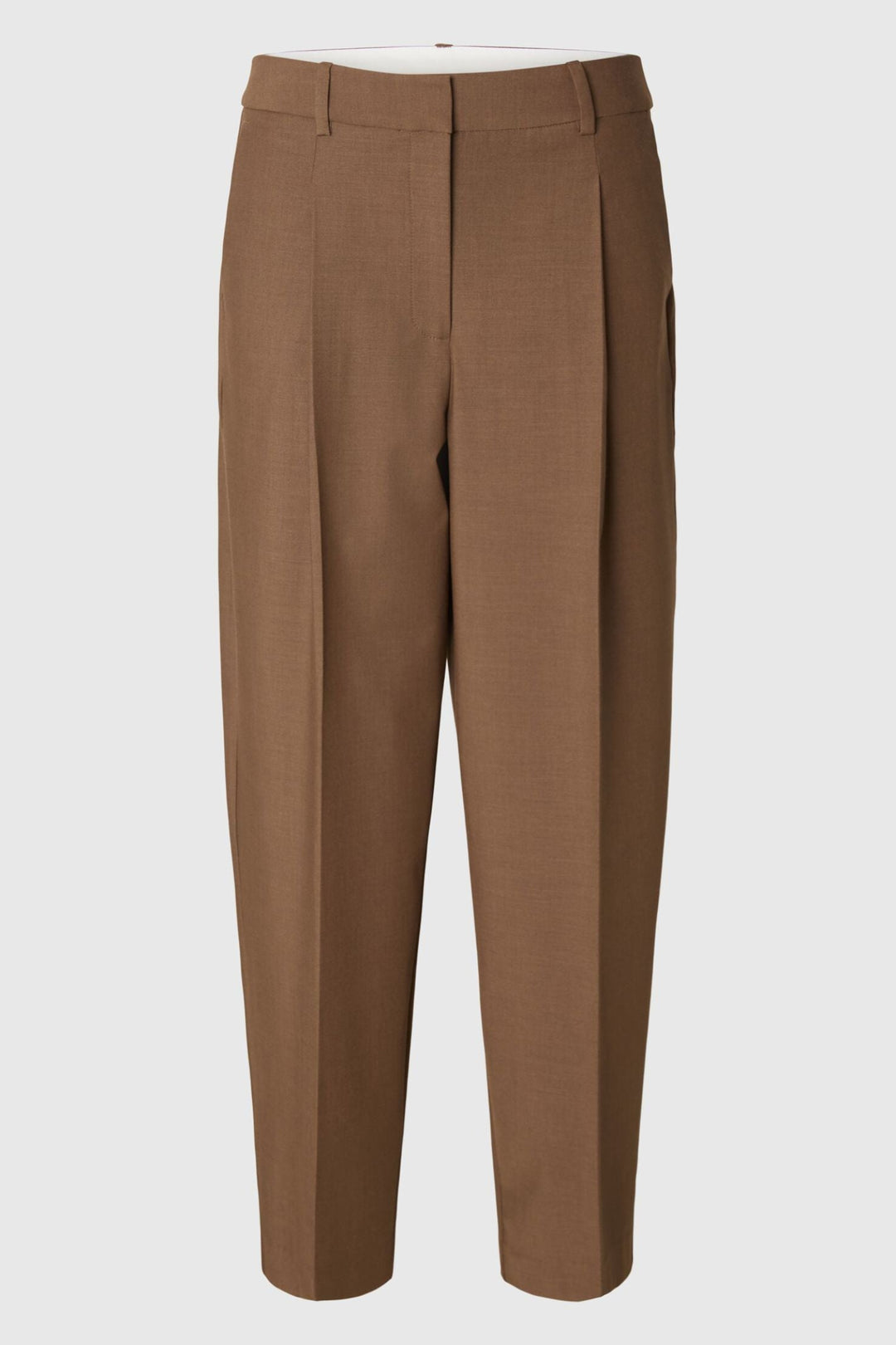 Selected Femme Signe barrel-bukser i toffee 