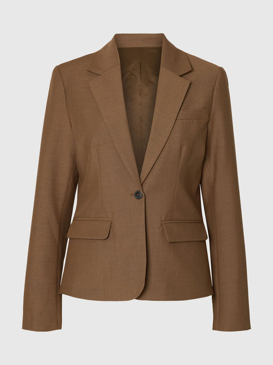 Selected Femme Signe blazer i toffee 