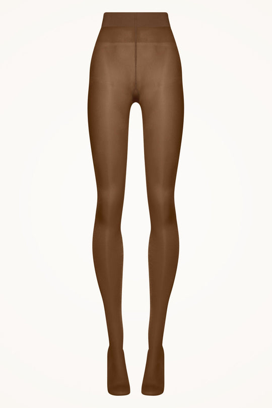 Wolford Satin Touch 20 strømpebukser i cacao – detalje af pasform
