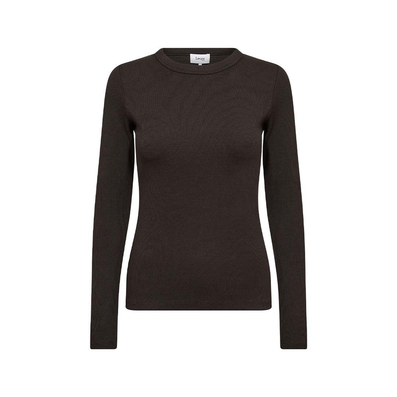 Leveté Room LR-Numbia 3 langærmet T-shirt i After Dark – front