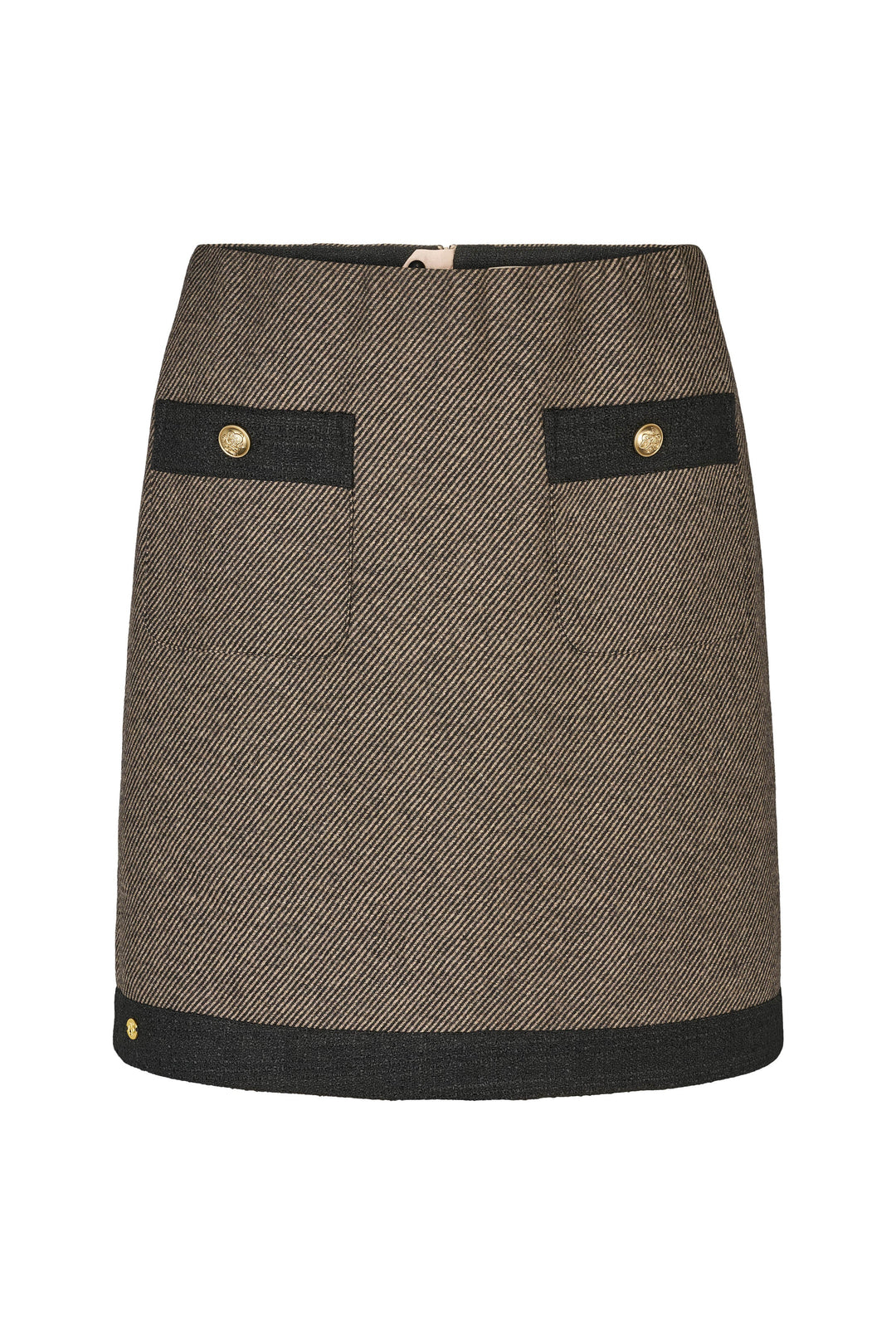 PBO Marmonti nederdel i black beige