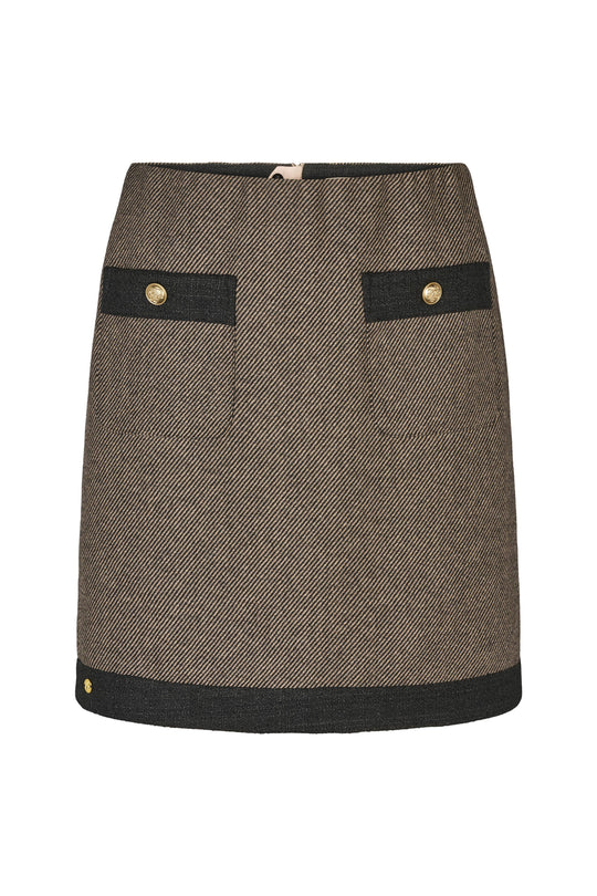 PBO Marmonti nederdel i black beige