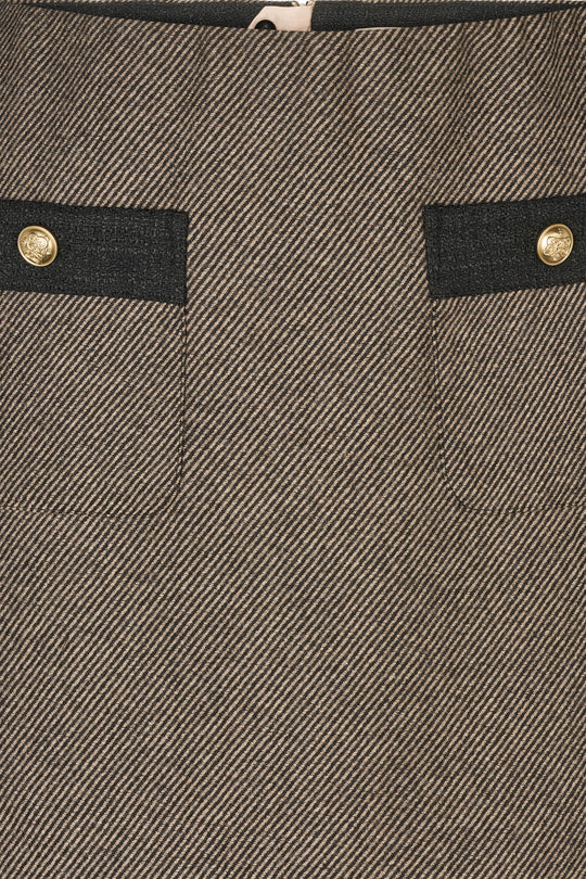 PBO Marmonti nederdel i black beige