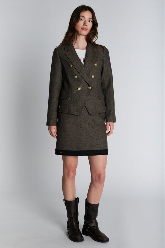 PBO Marmonti nederdel i black beige