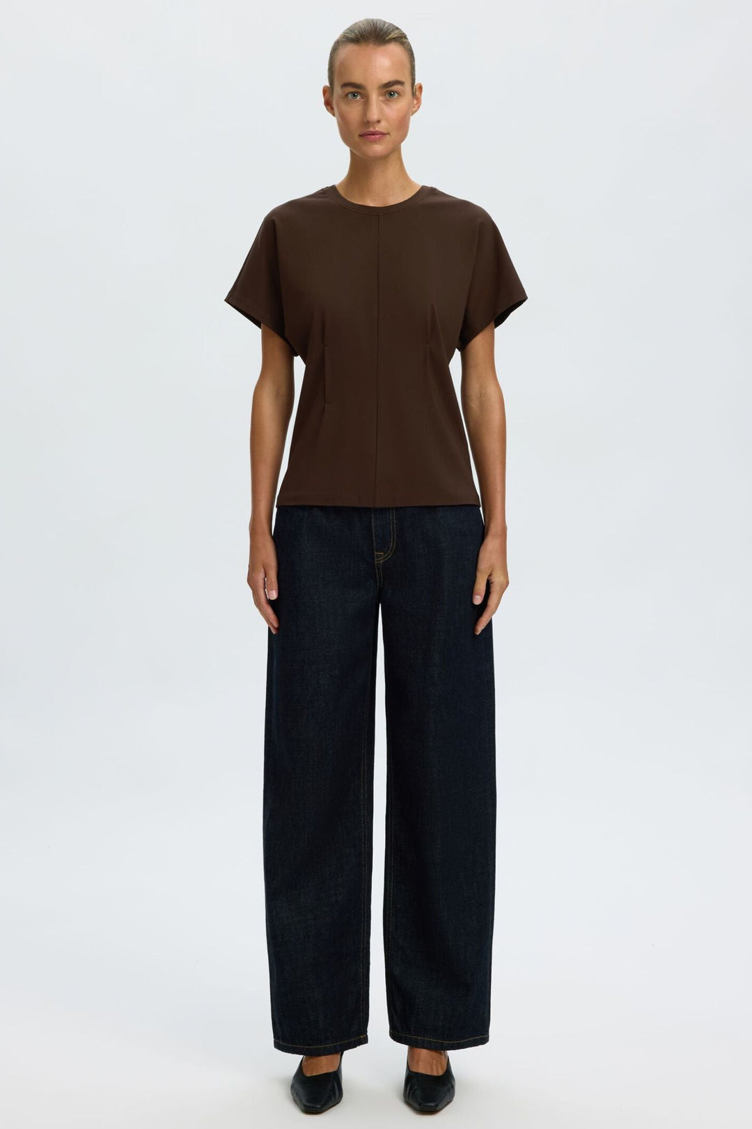 Selected Femme Wera T-shirt i delicioso – detalje af pasform
