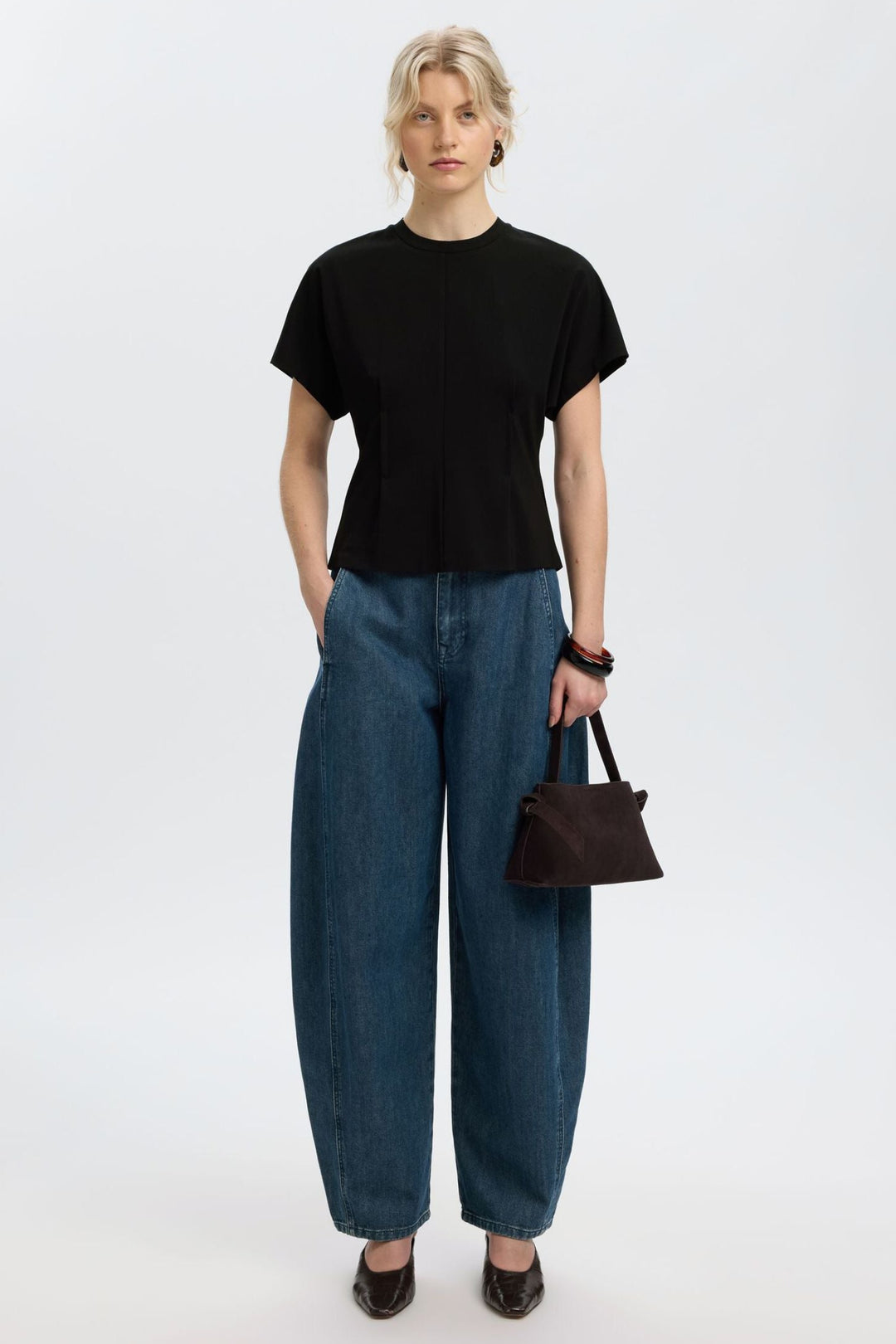 Selected Femme Wera T-shirt i sort – styling og silhuet