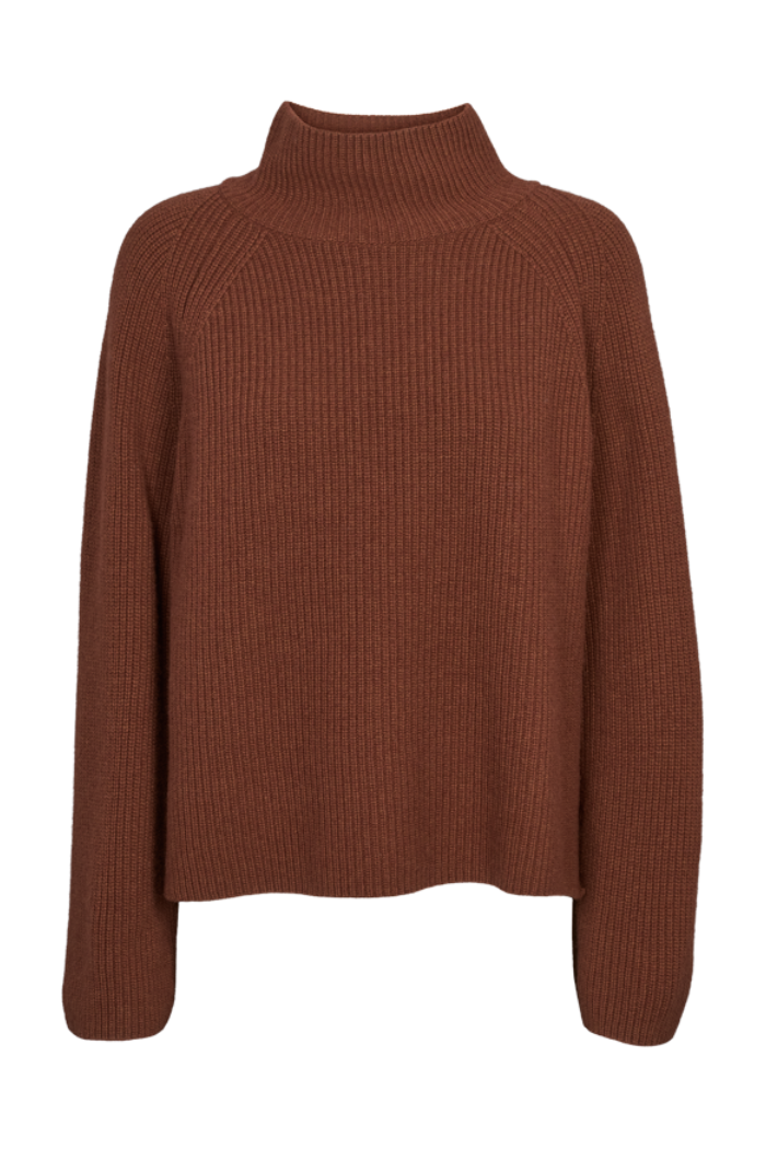 Basic Apparel Cady Raglan Sweater tortoise shell – styling og silhuet