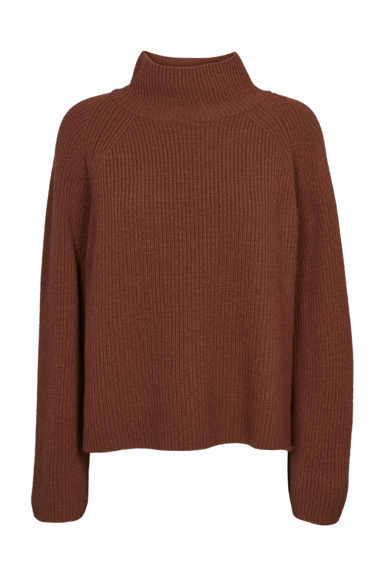 Basic Apparel Cady Raglan Sweater tortoise shell – styling og silhuet