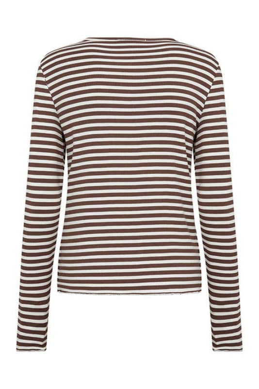 Leveté Room Ika 11 bluse i Fondue Fudge striber