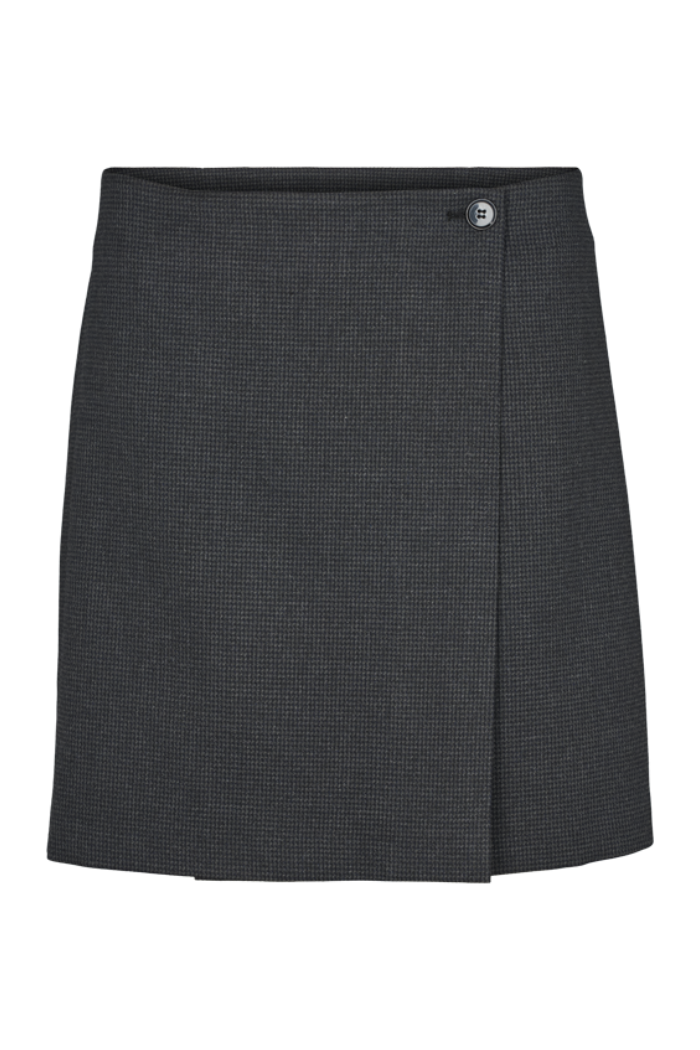 Basic Apparel Marjo Wrap Skirt blackened pearl/black – materialedetalje