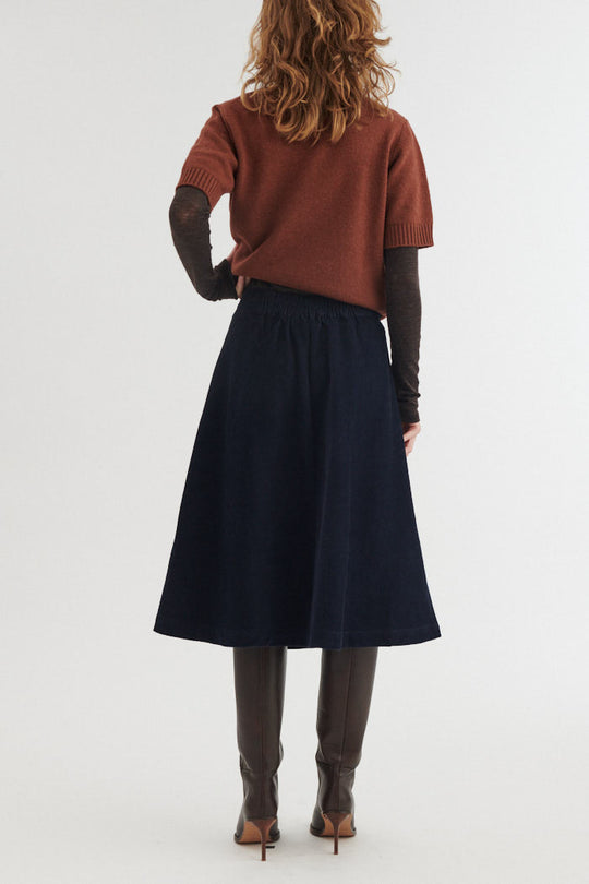 Basic Apparel Millu Skirt india ink – detalje af pasform