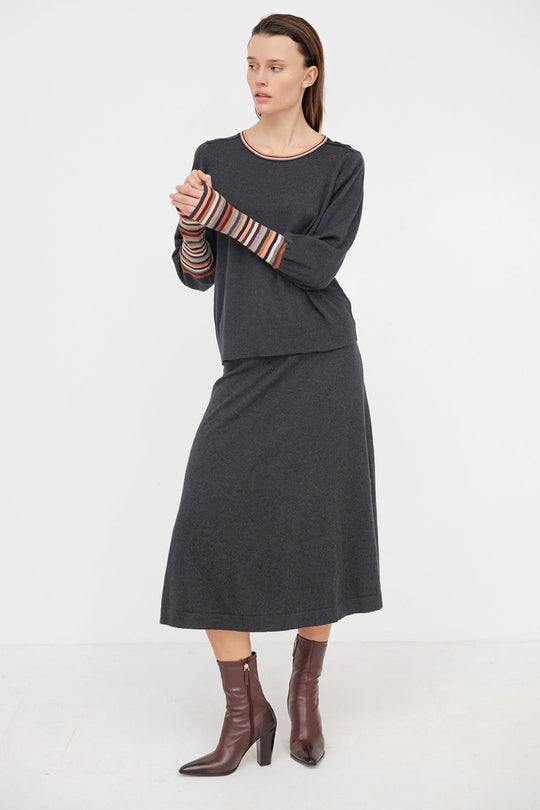 Project AJ117 Silvia nederdel i charcoal