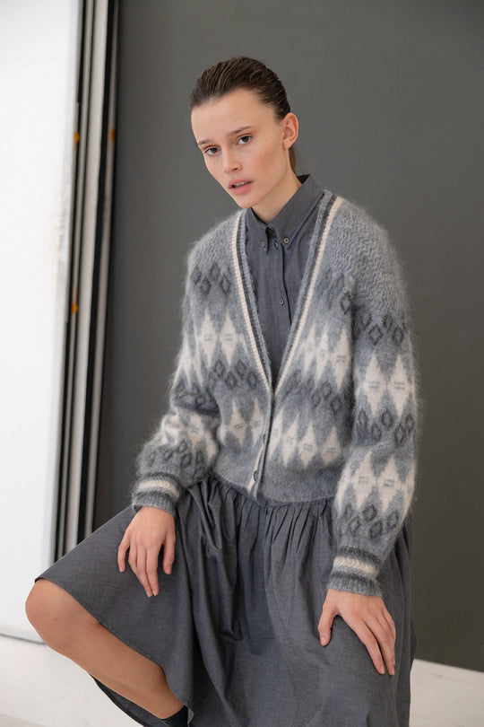 Project AJ117 Balwina cardigan i grå
